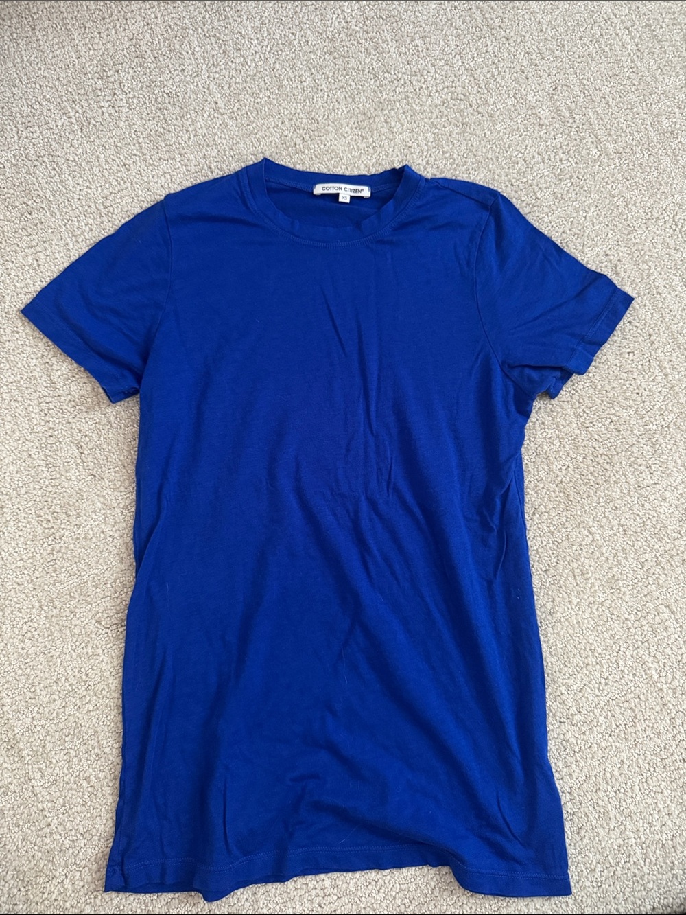 Cotton Citizen Bold Blue Crew Neck Short Sleeve Tee